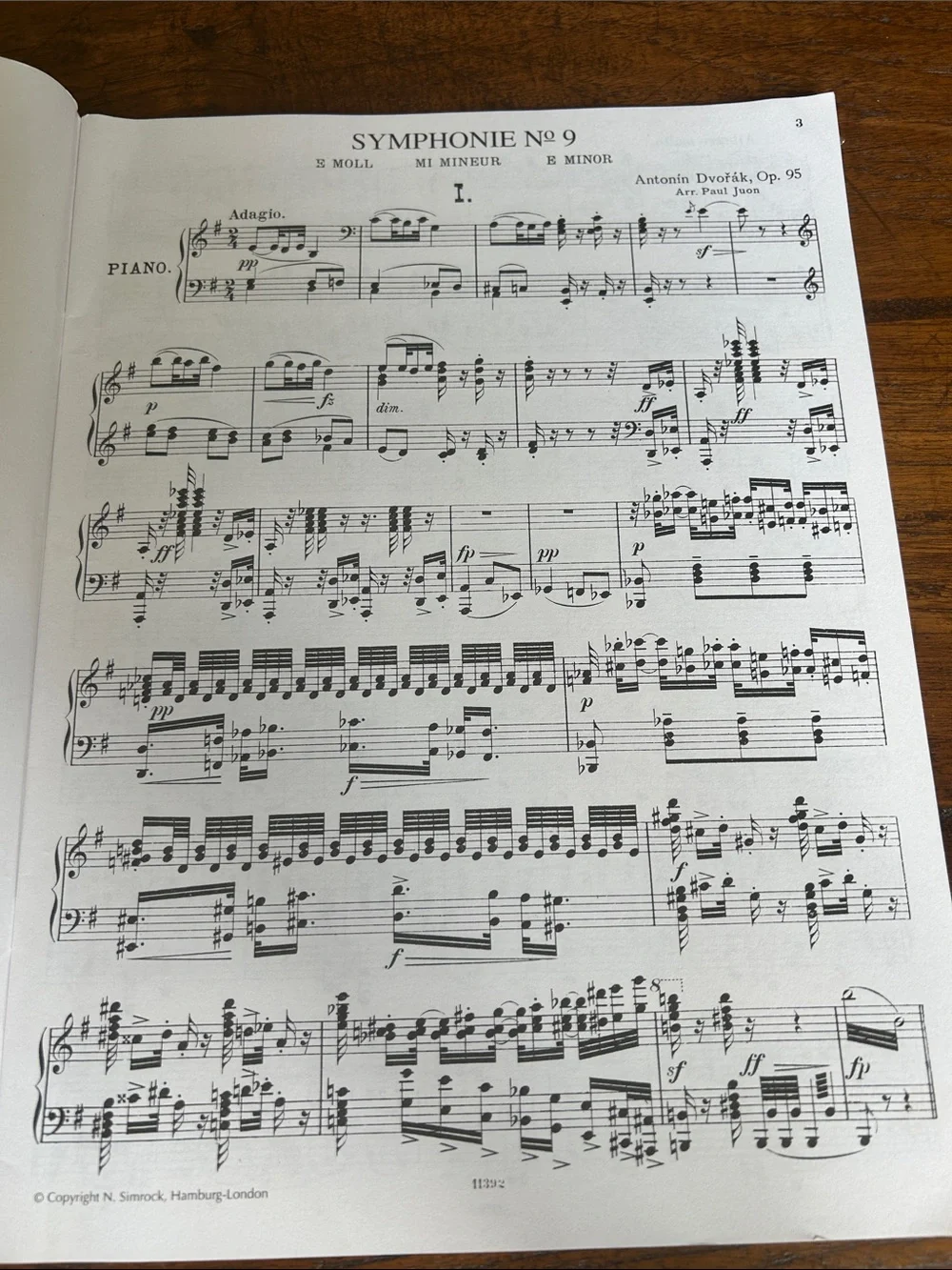 White Piano Solo Sheet Music - Symphony No.9 by Dvořák